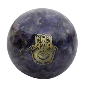 Amethyst , Orgone Sphere, Hamsa Hand Approx.200g